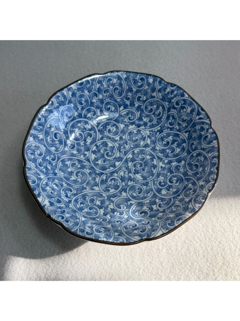 Vintage Takahashi Japanese Porcelain Plate With Blue Floral, Made in Japan - Picture 3 of 14